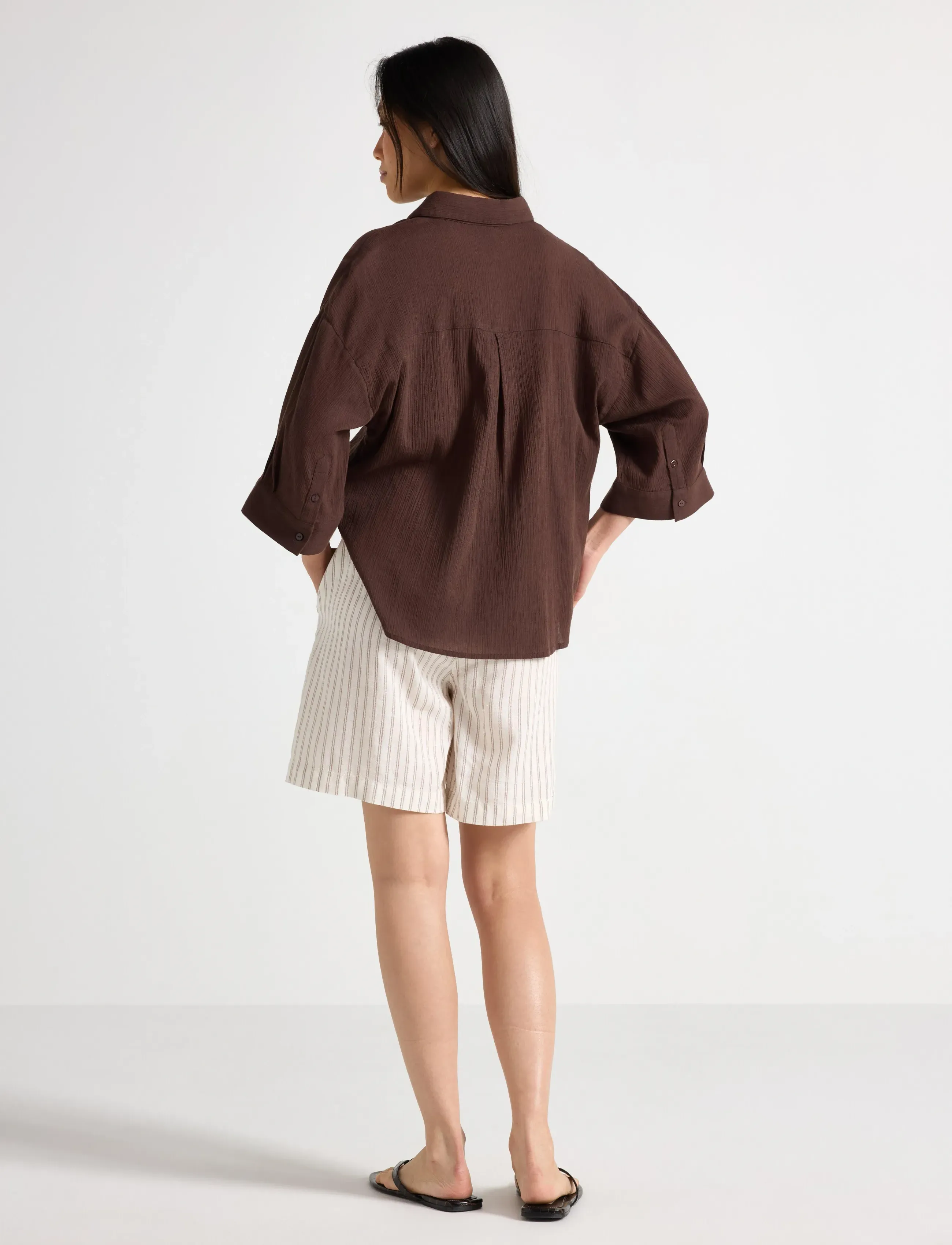 Lindex - Shorts in linen blend - linneshorts - light white - 3