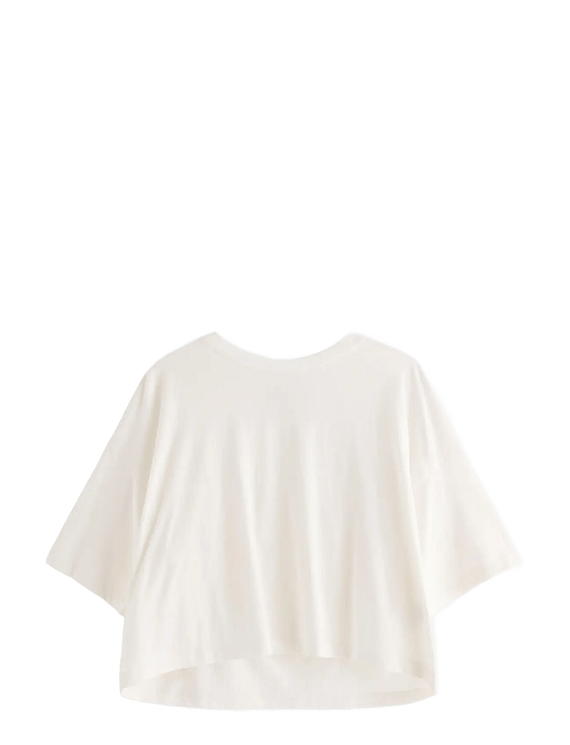 Lindex - Cropped top with short sleeves - crop tops - off white - 1