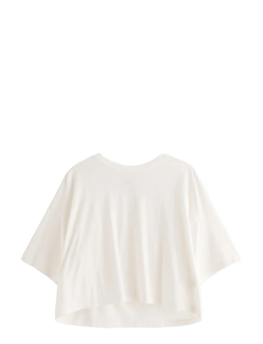 Lindex - Cropped top with short sleeves - hauts courts - off white - 1