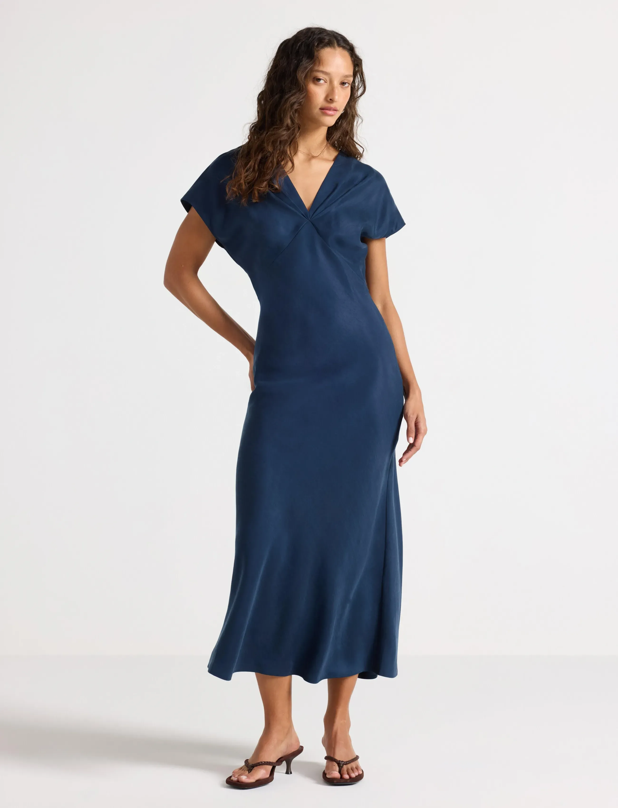 Lindex Maxi Dress, 38, Dresses, Marineblau - Frauen