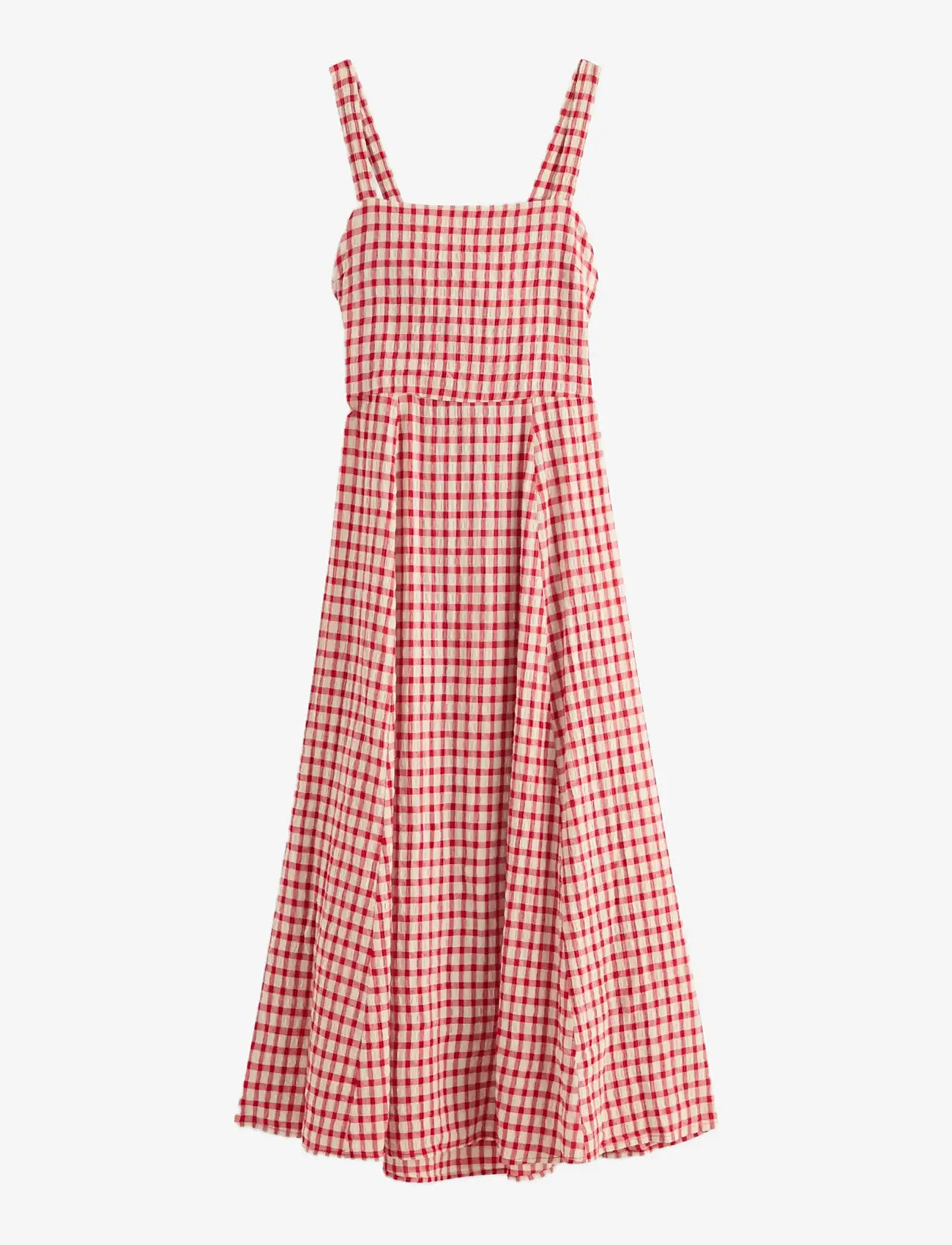 Lindex - Midi dress in seersucker - midikleider - red - 1