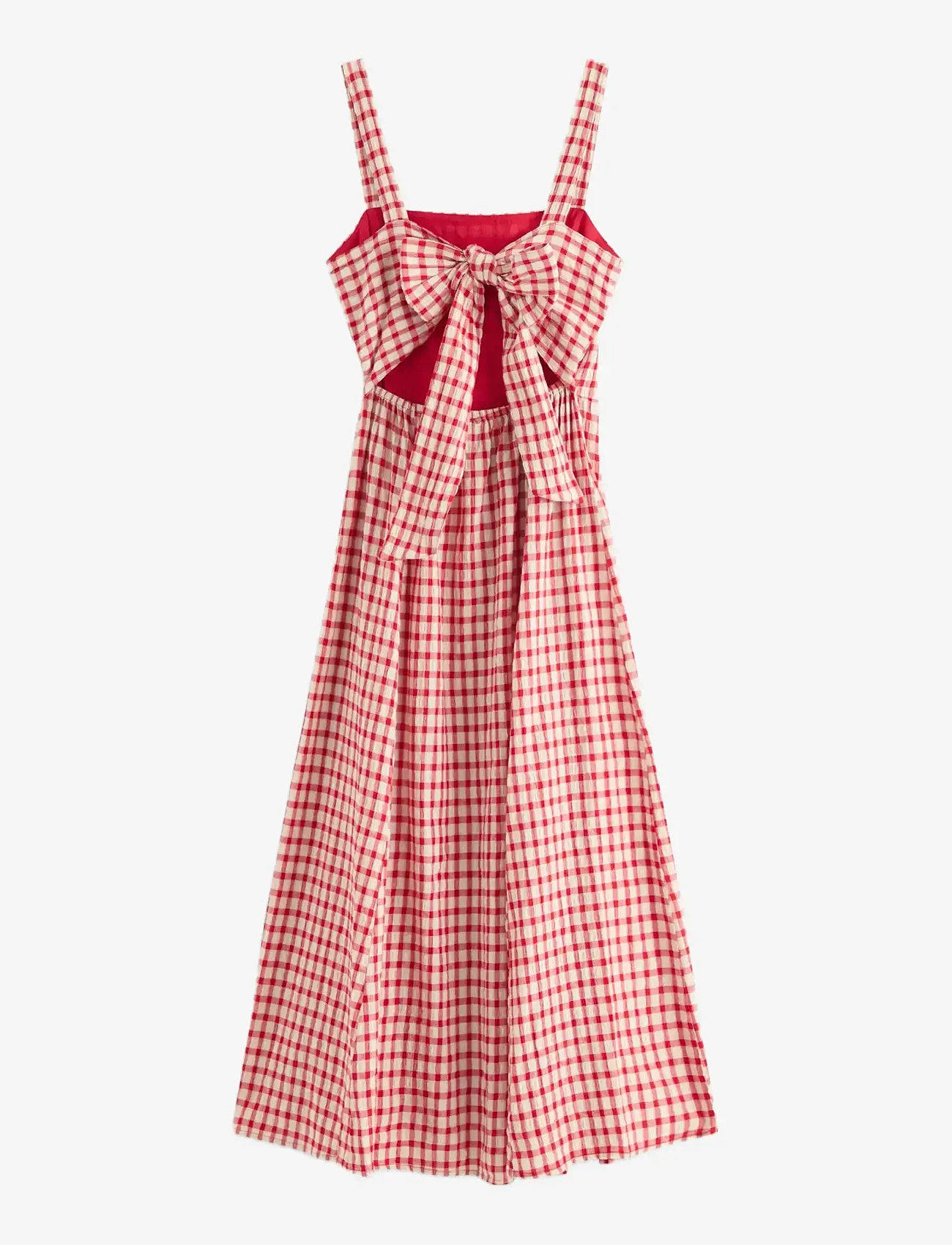 Lindex - Midi dress in seersucker - midikleider - red - 2