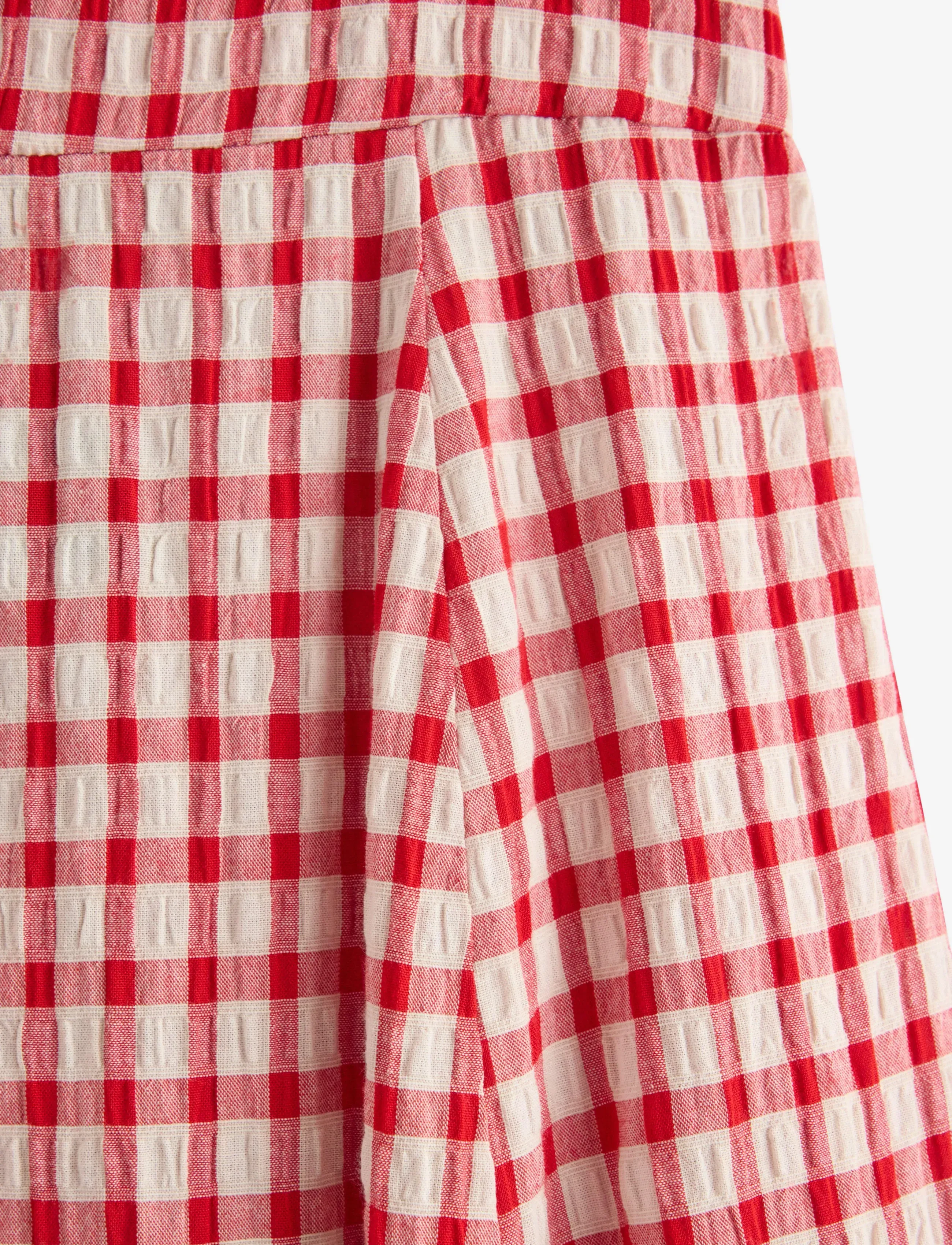 Lindex - Midi dress in seersucker - red - 5