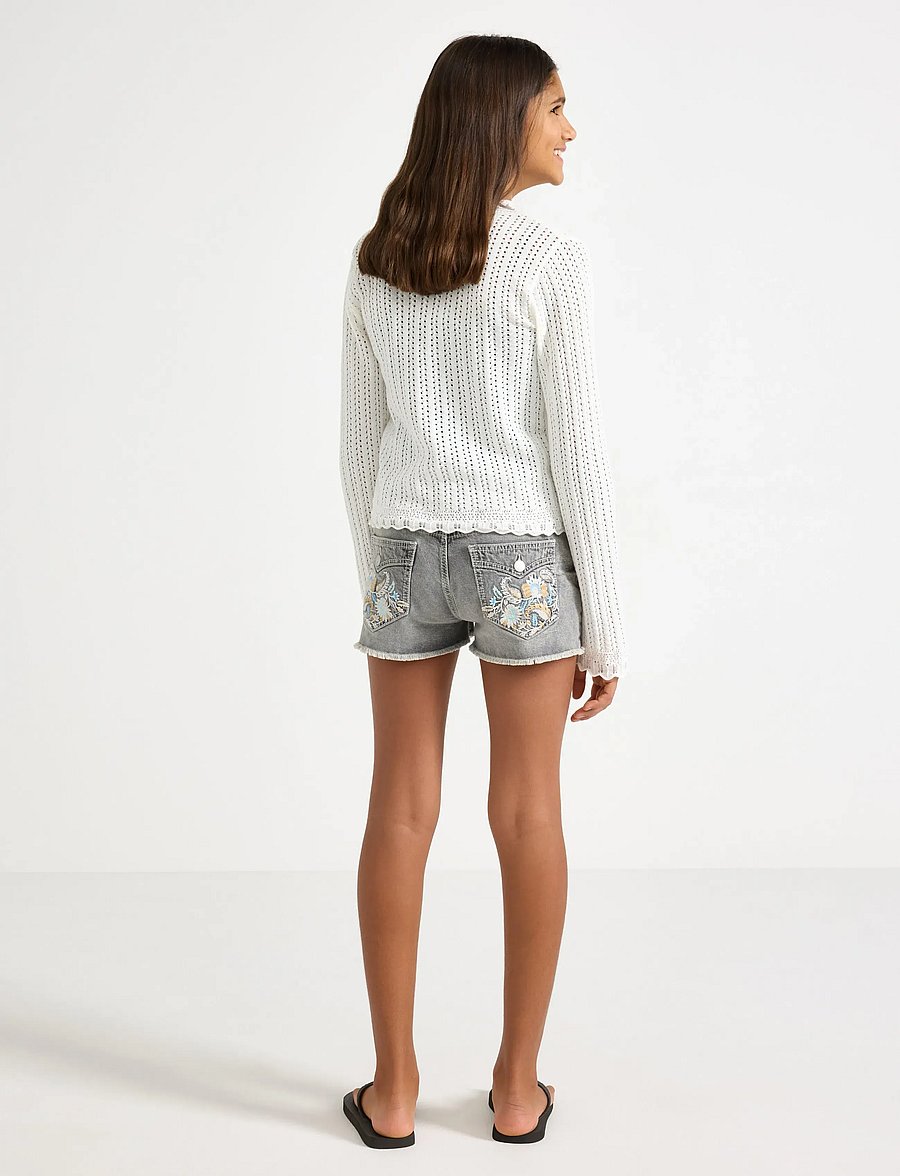 Lindex - Denim shorts with decorated back pockets - jeansshorts - grey - 3