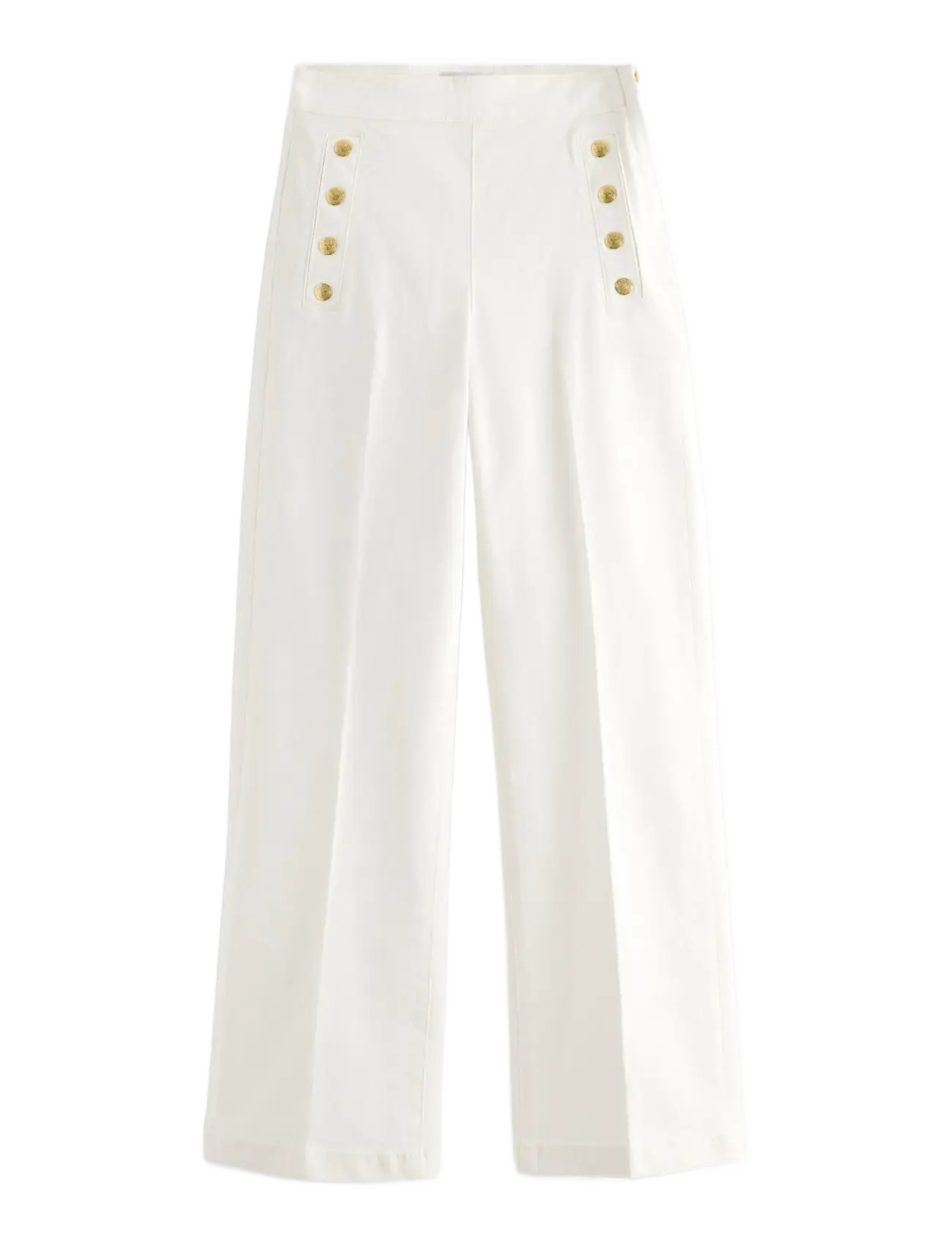 LINDEX Wide Hosen With Cropped Length Weiß - 42 - Damen