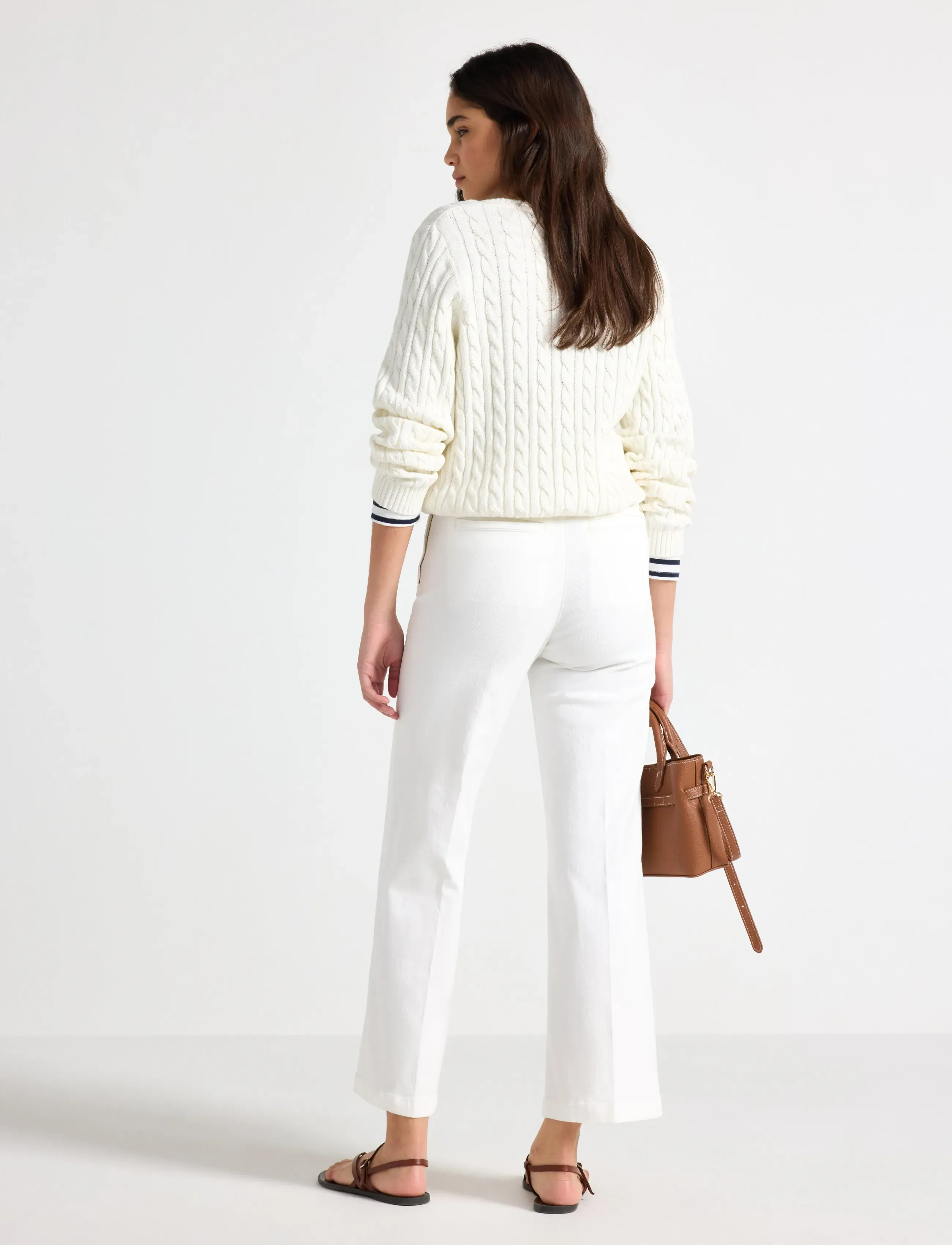 Lindex - Wide trousers with cropped length - culottes - off white - 3