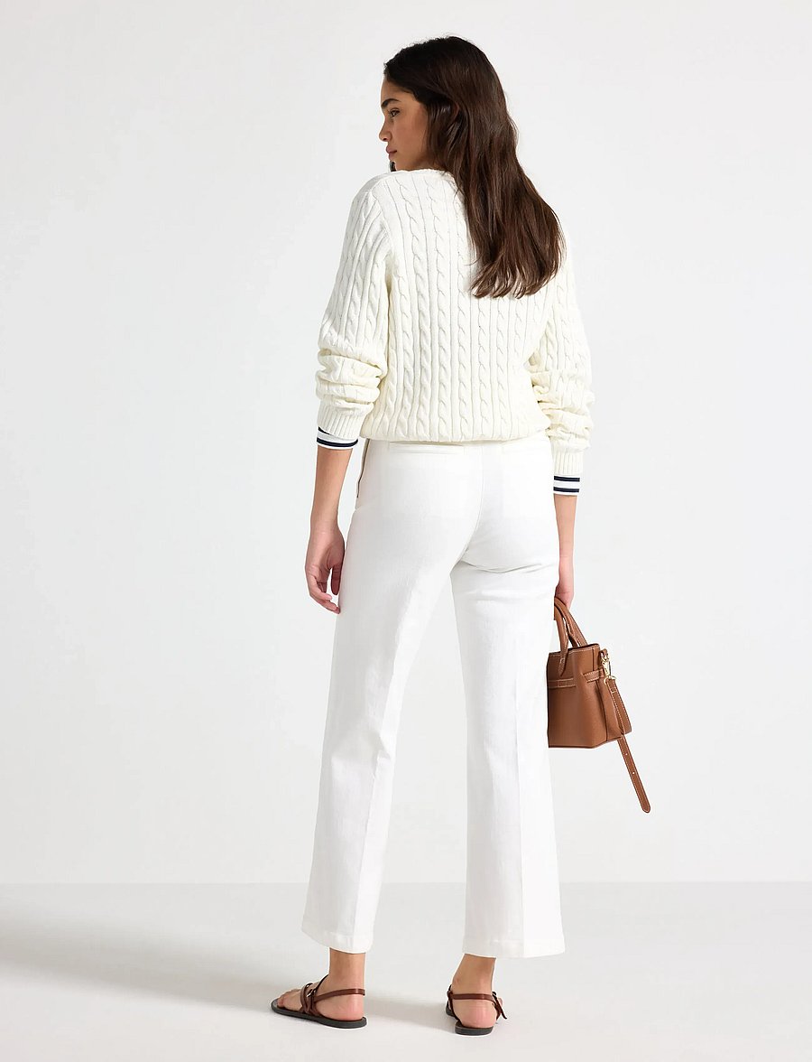 Lindex - Wide trousers with cropped length - culottes - off white - 3