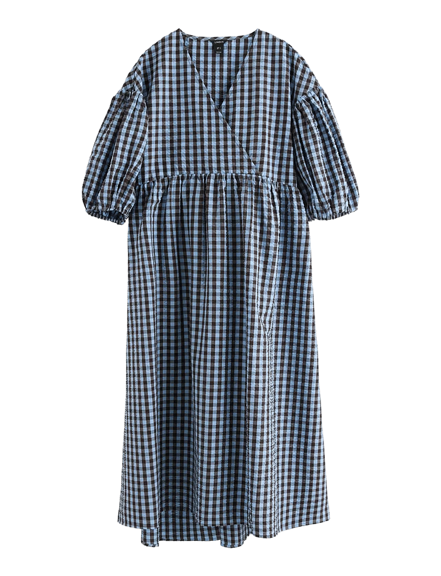 Lindex - Midi dress in seersucker - summer dresses - light blue - 1