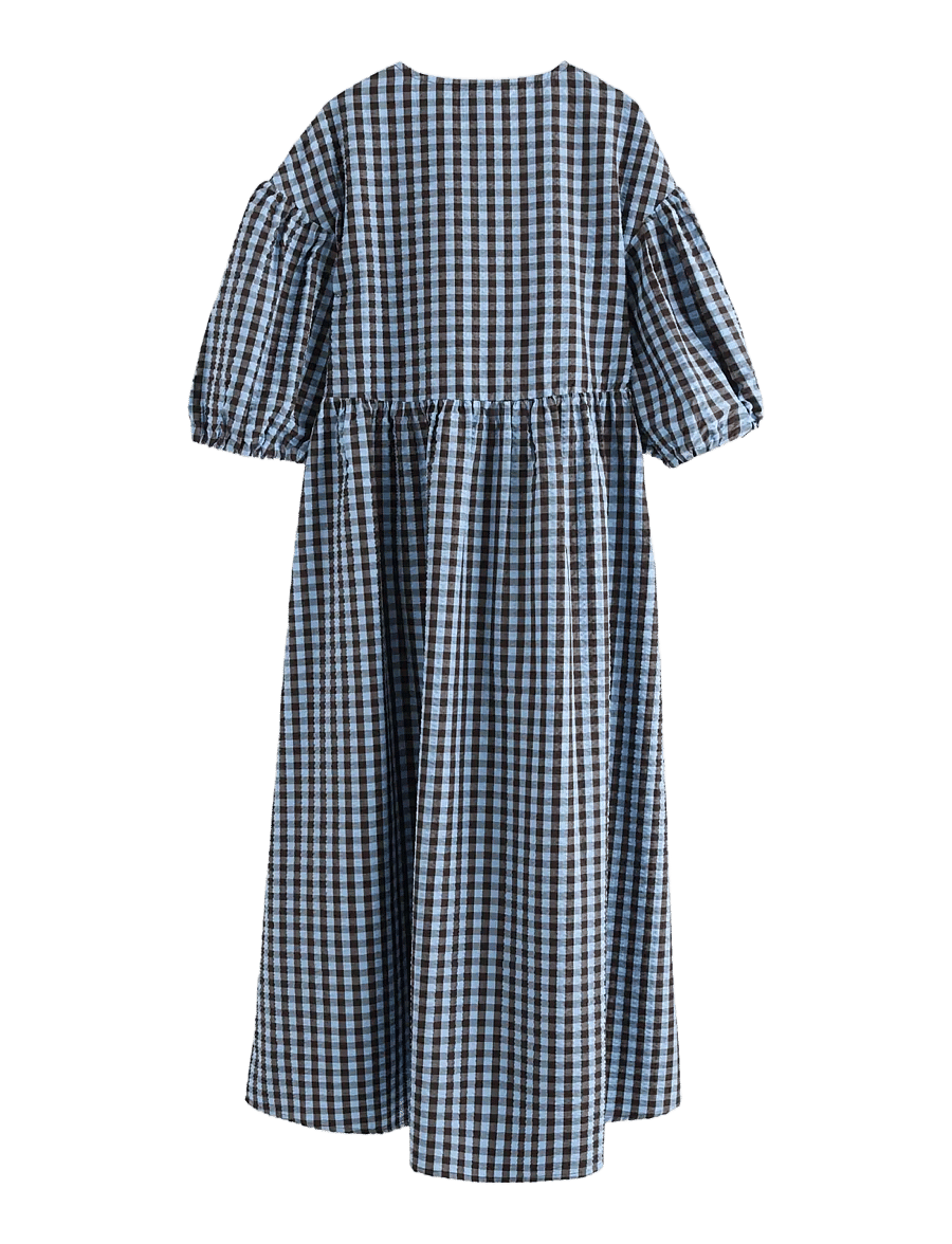 Lindex - Midi dress in seersucker - summer dresses - light blue - 2