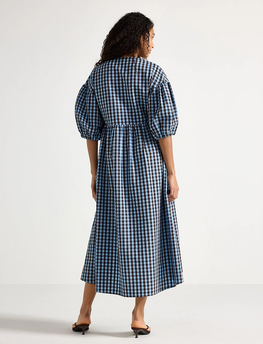 Lindex - Midi dress in seersucker - summer dresses - light blue - 3