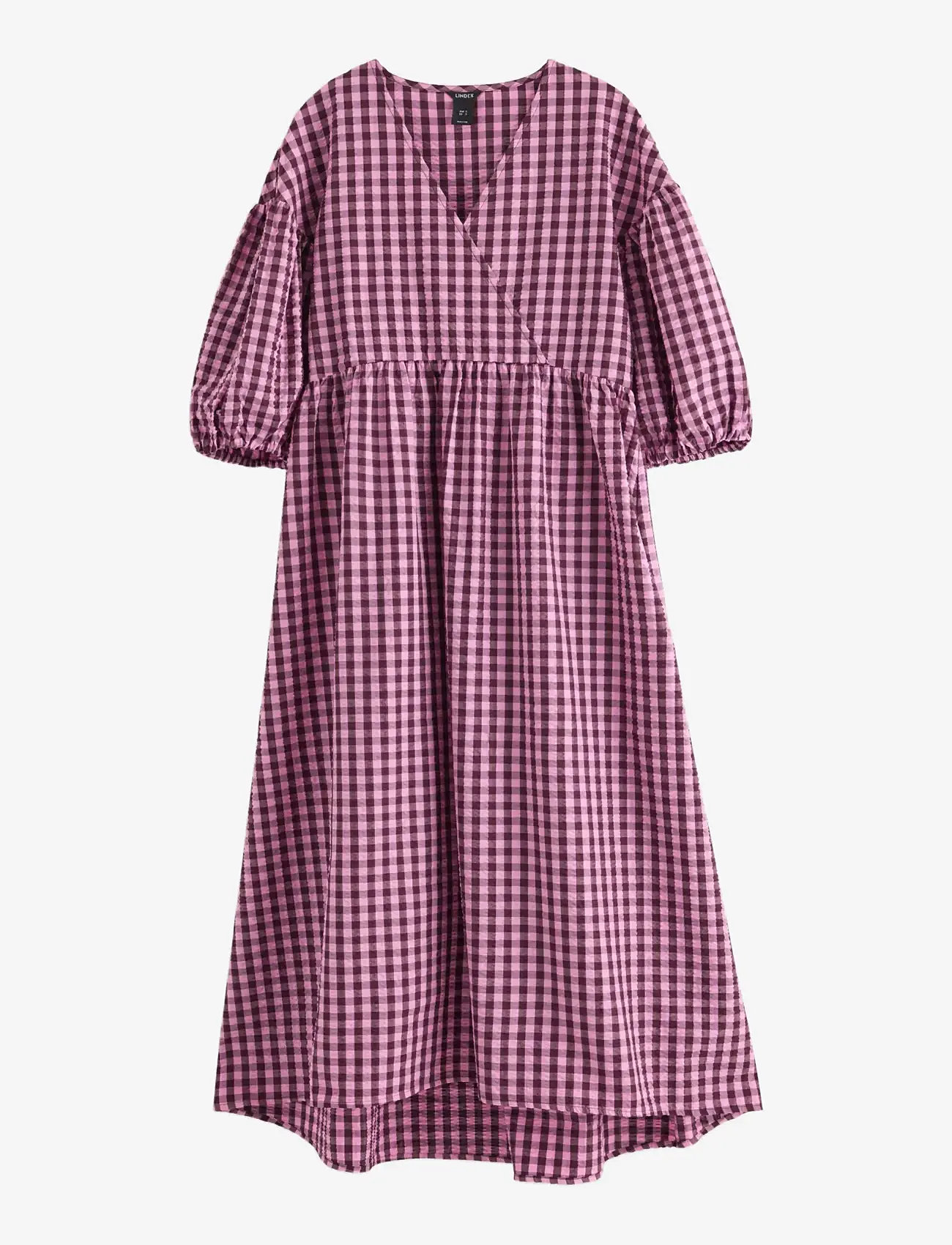 Lindex - Midi dress in seersucker - sommerkleider - pink - 1