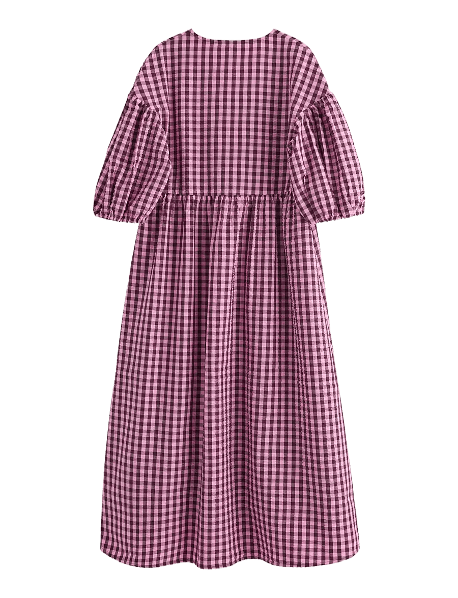Lindex - Midi dress in seersucker - sommerkleider - pink - 2