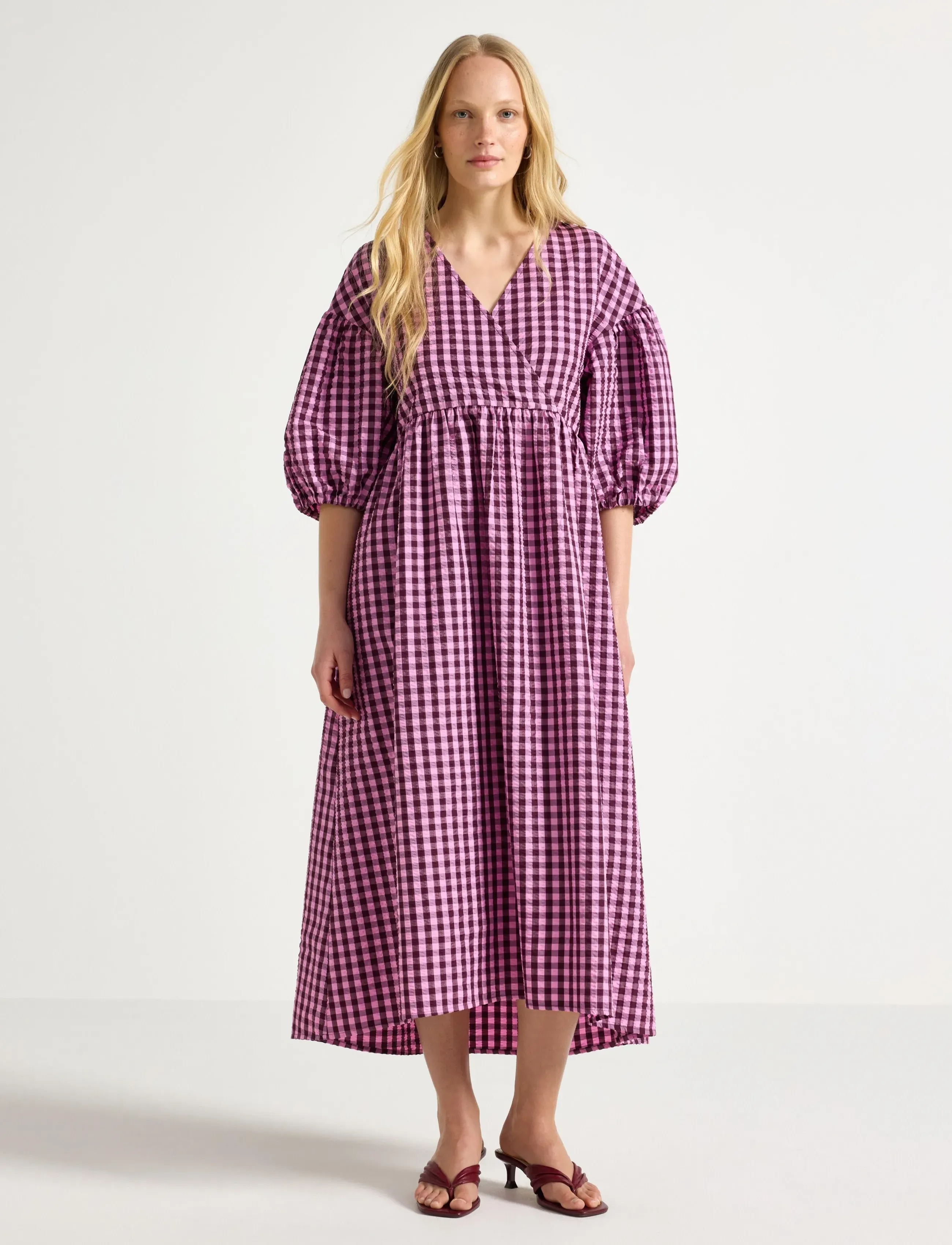Midi Dress In Seersucker