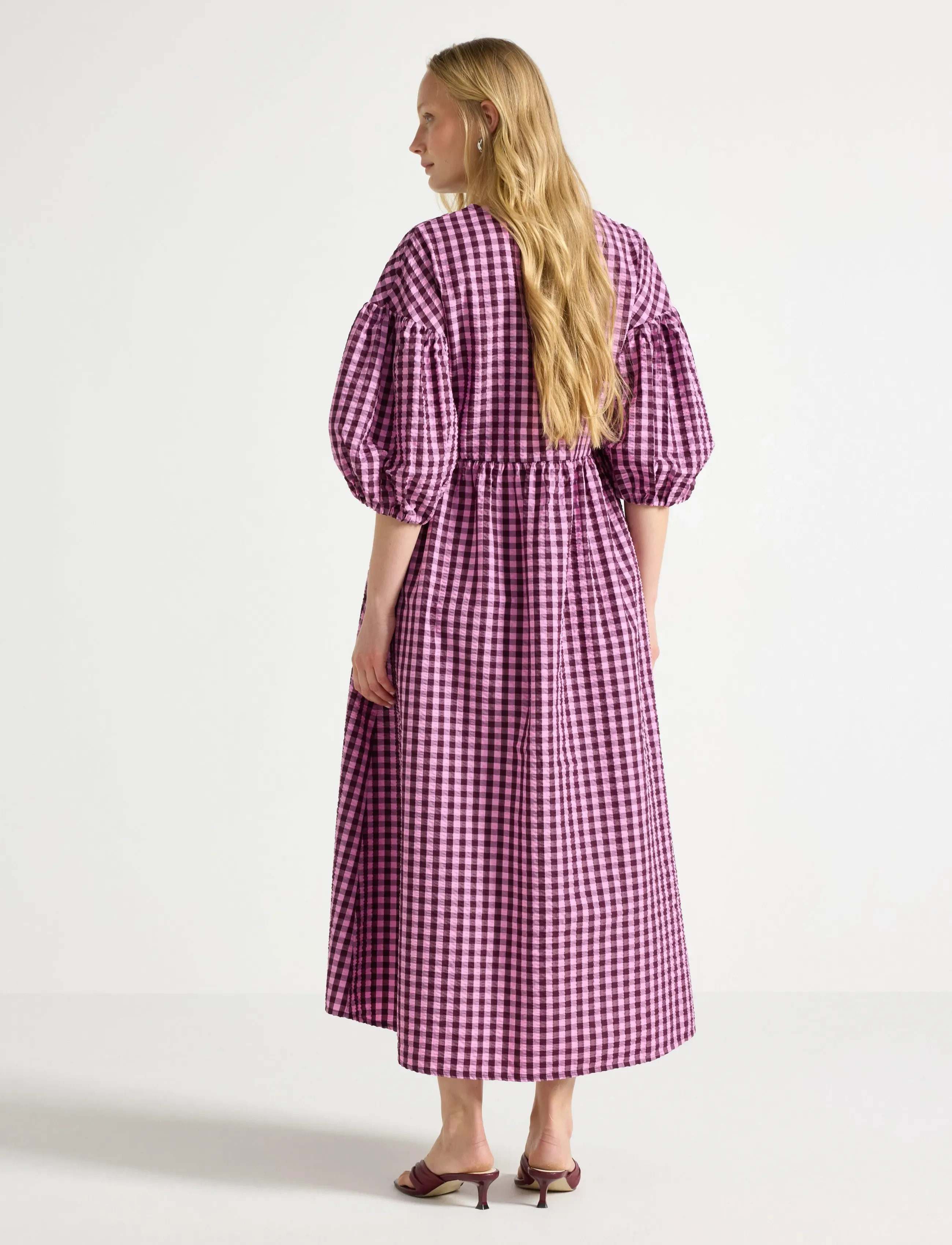 Midi Dress In Seersucker 2