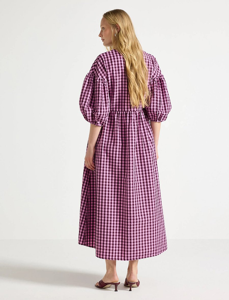 Lindex - Midi dress in seersucker - sommerkleider - pink - 3