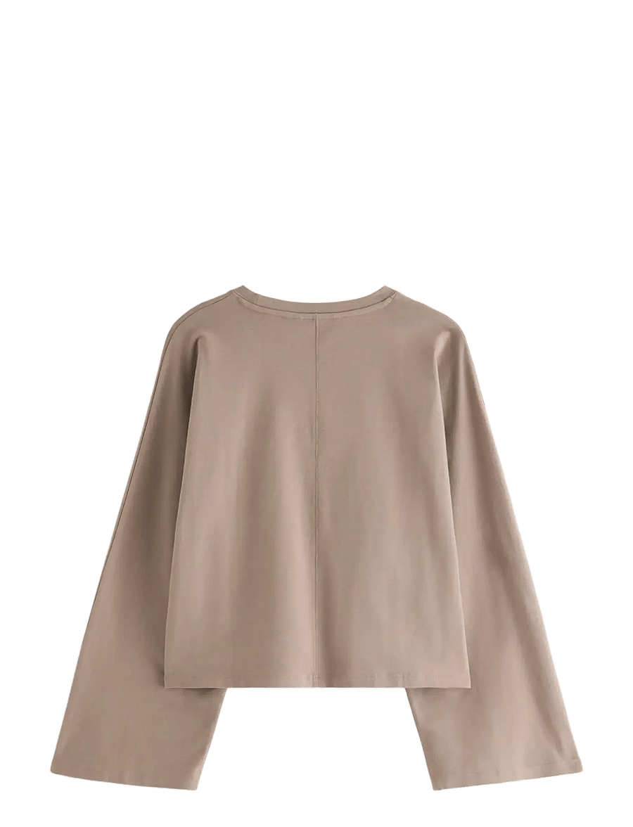 Lindex - Jersey top with wide sleeves - crop tops - light dusty khaki - 2