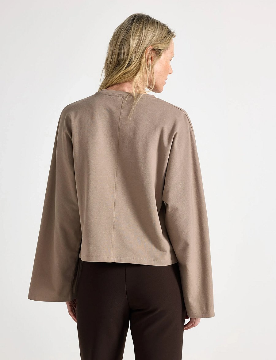 Lindex - Jersey top with wide sleeves - crop tops - light dusty khaki - 3
