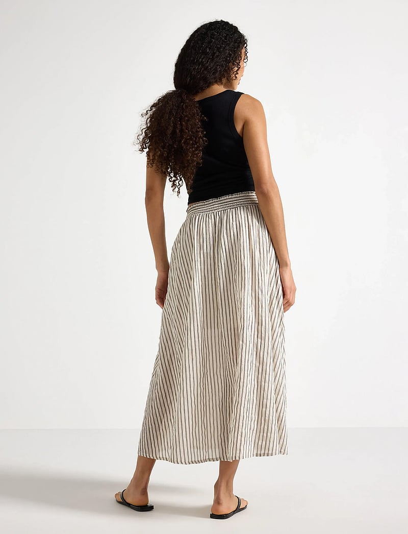 Lindex - Crinkled midi skirt - midi-röcke - light beige - 3