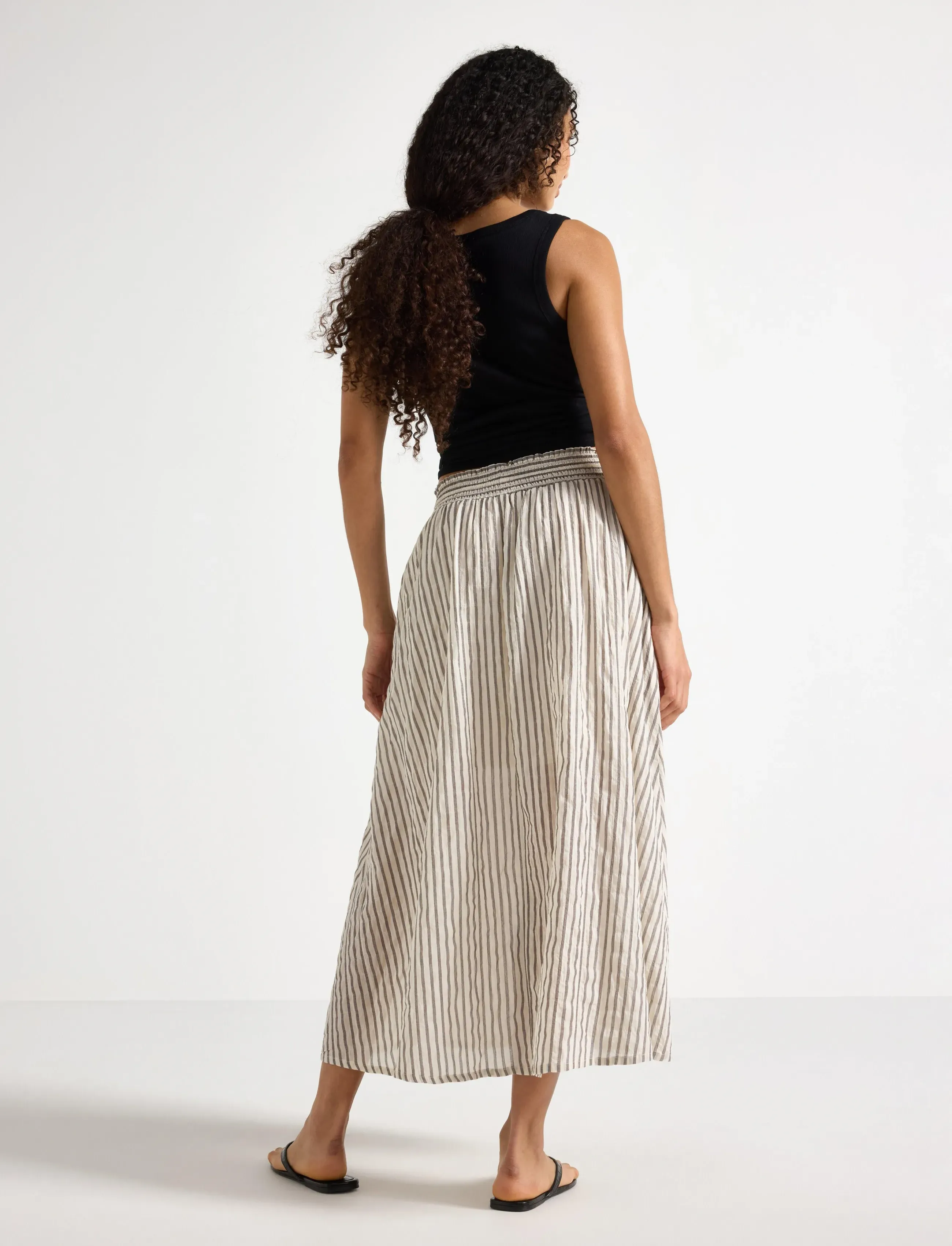 Lindex - Crinkled midi skirt - midi kjolar - light beige - 3