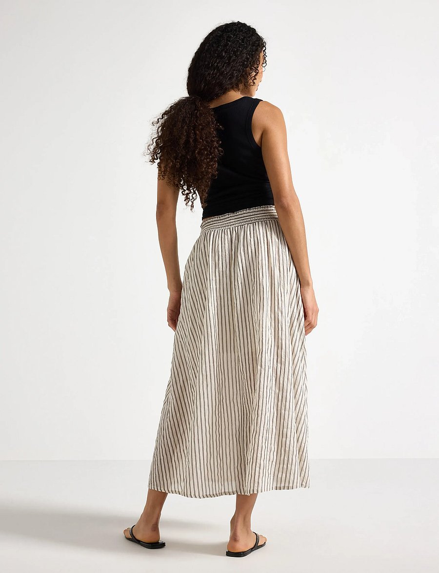 Lindex - Crinkled midi skirt - midi-röcke - light beige - 3