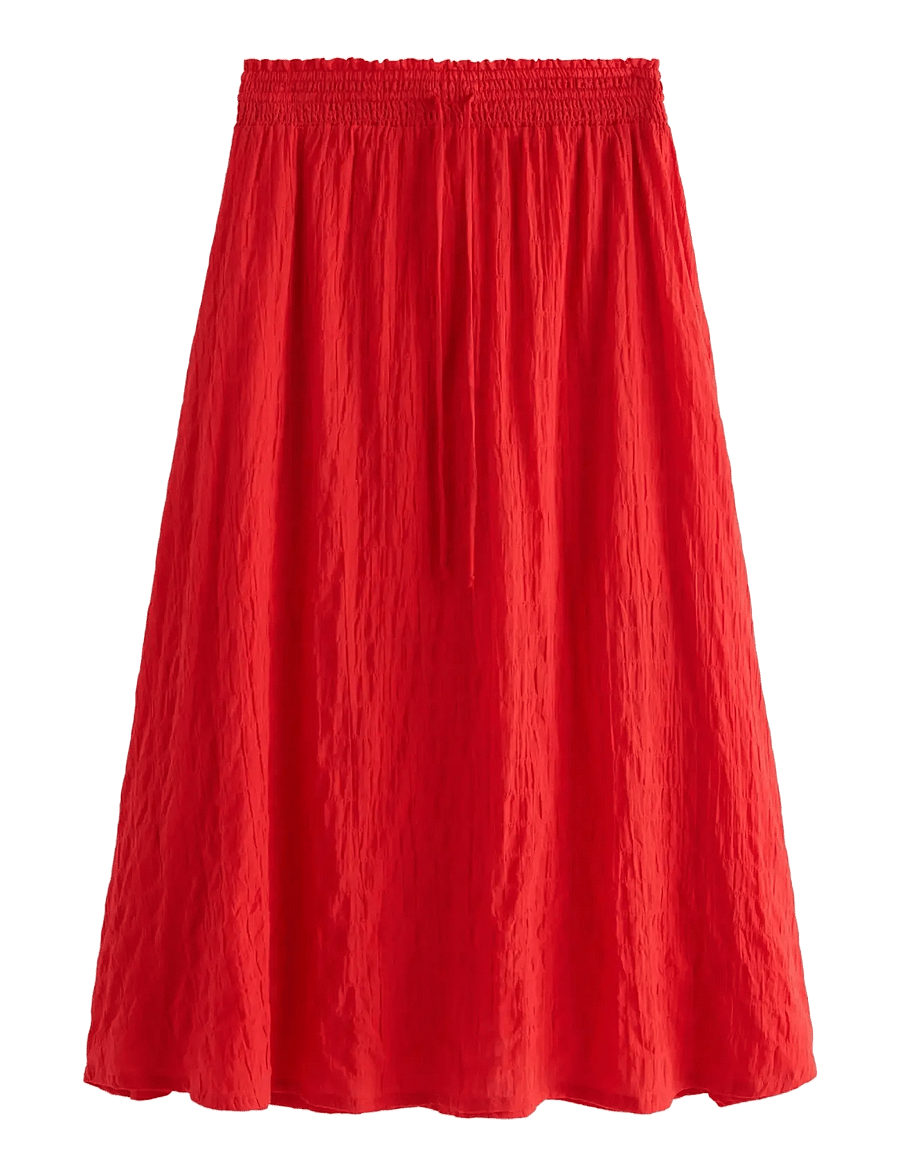 Lindex - Crinkled midi skirt - midi-röcke - red - 1