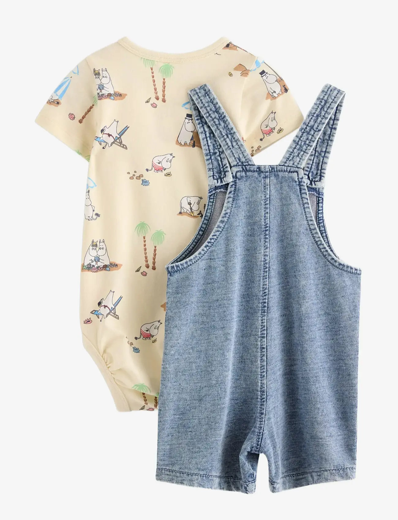 Lindex - Set - bib trousers and bodysuit - sæt med body - white - 1