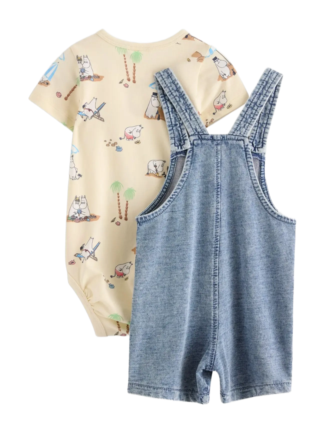 Lindex - Set - bib trousers and bodysuit - sets with body - white - 1