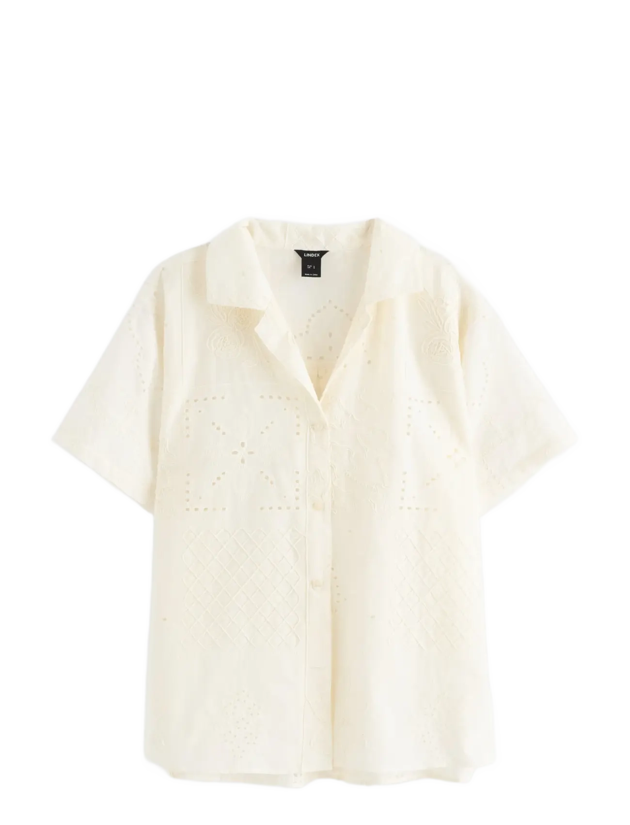 Lindex Shirt with broderie anglaise - Swedish brands - OFF WHITE / cream