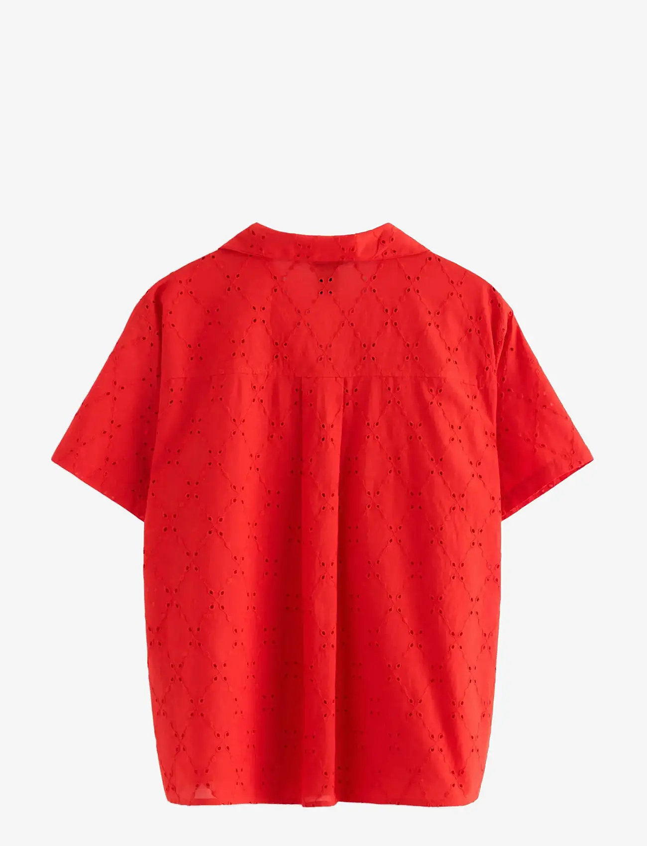 Lindex - Shirt with broderie anglaise - short-sleeved shirts - red - 2