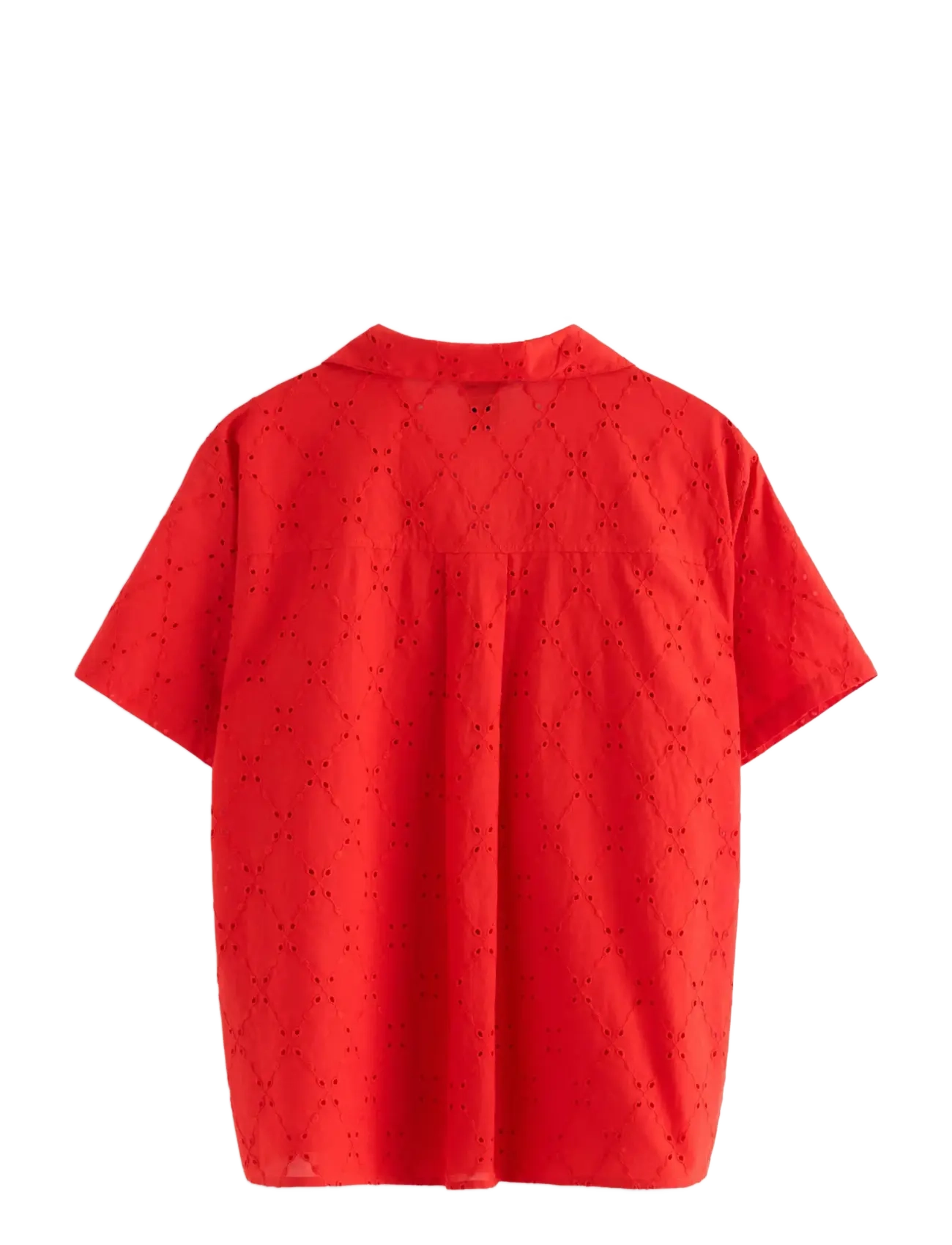 Lindex - Shirt with broderie anglaise - koszule z krótkim rękawem - red - 2