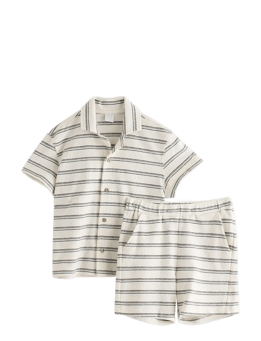 Lindex - Set - shirt and shorts - setit, joissa lyhythihainen t-paita - light beige - 1