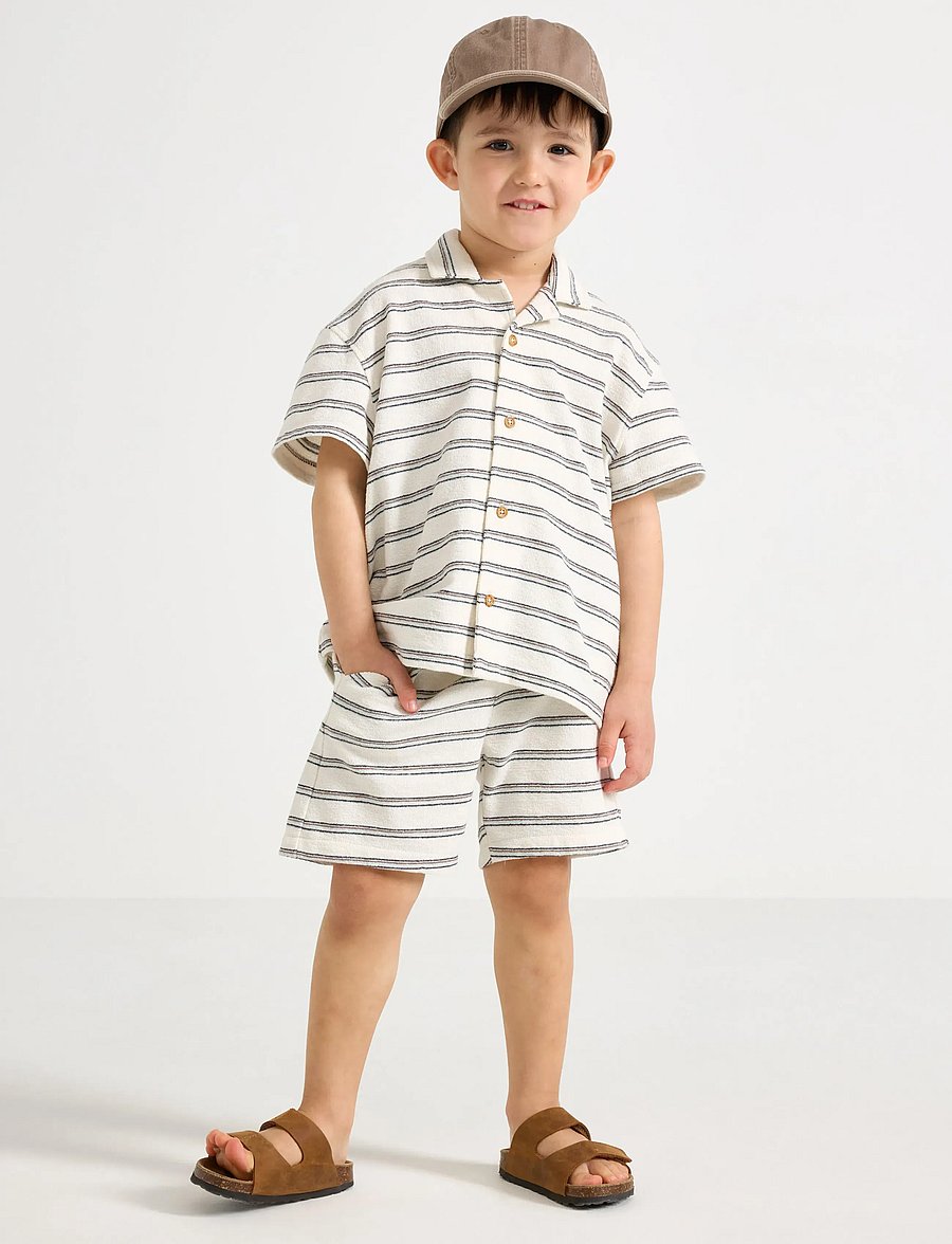 Lindex - Set - shirt and shorts - setit, joissa lyhythihainen t-paita - light beige - 0