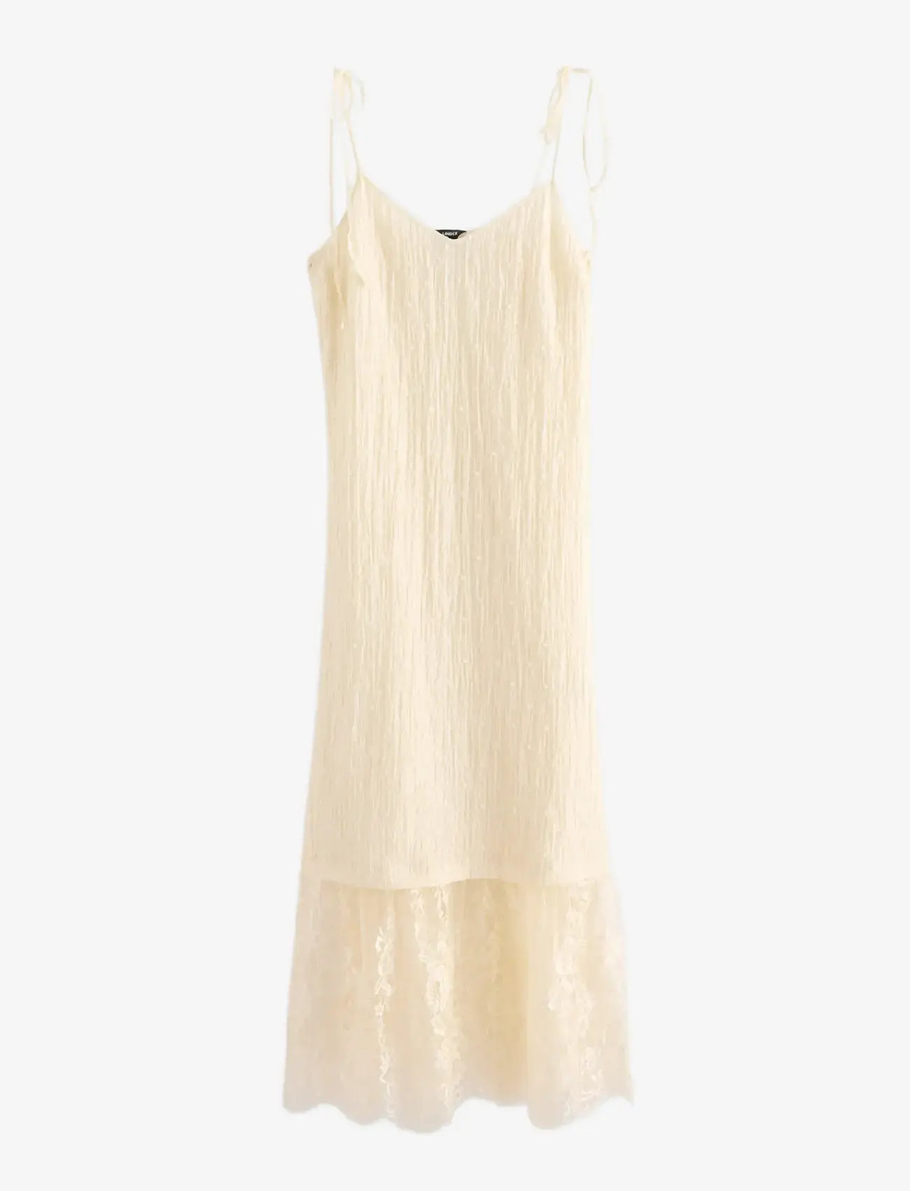 Lindex - Midi slip dress with lace detail - slip dresses - light beige - 1