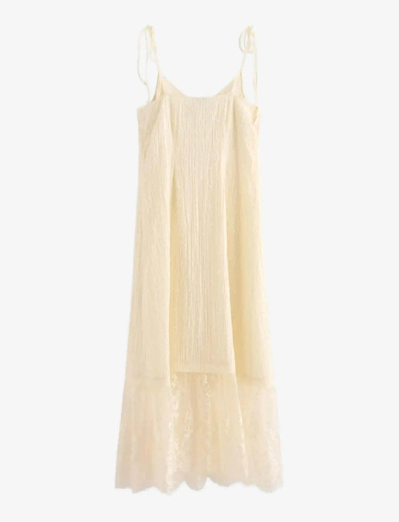 Lindex - Midi slip dress with lace detail - slip dresses - light beige - 2