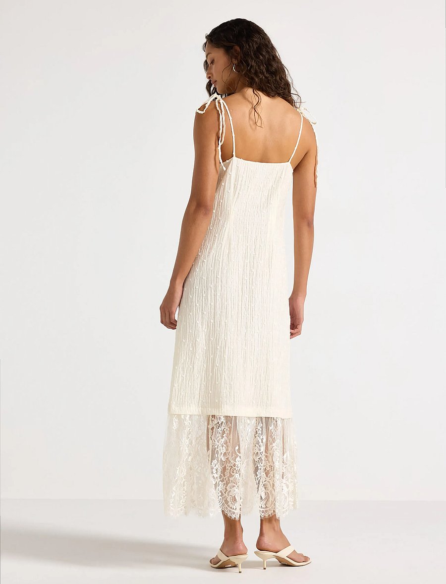 Lindex - Midi slip dress with lace detail - vabalt langevad slip-kleidid - light beige - 3
