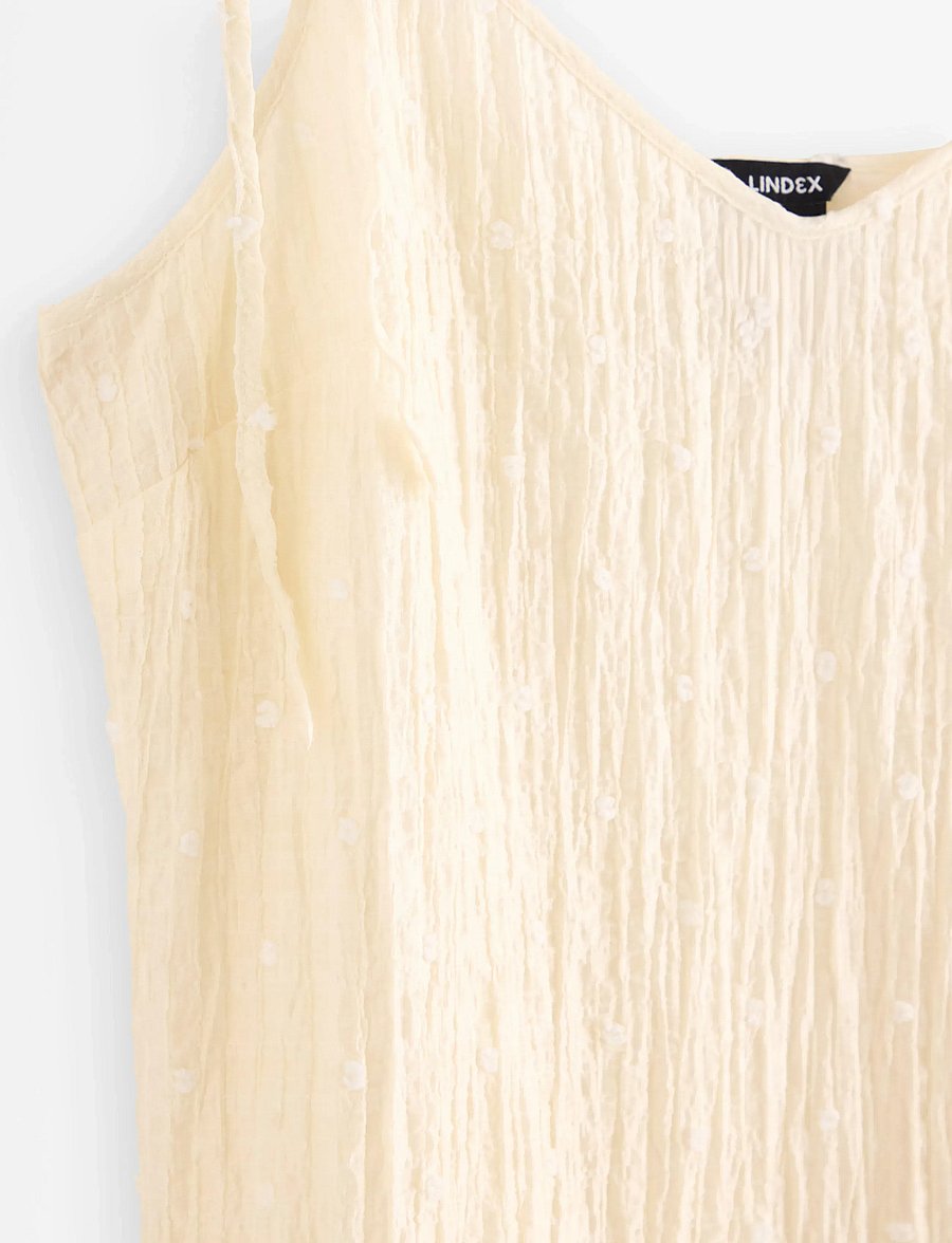 Lindex - Midi slip dress with lace detail - vabalt langevad slip-kleidid - light beige - 5