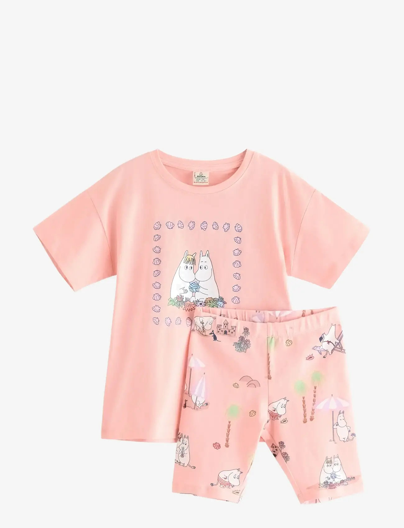 Lindex - Moomin set - sæt med kortærmet t-shirt - light pink - 1