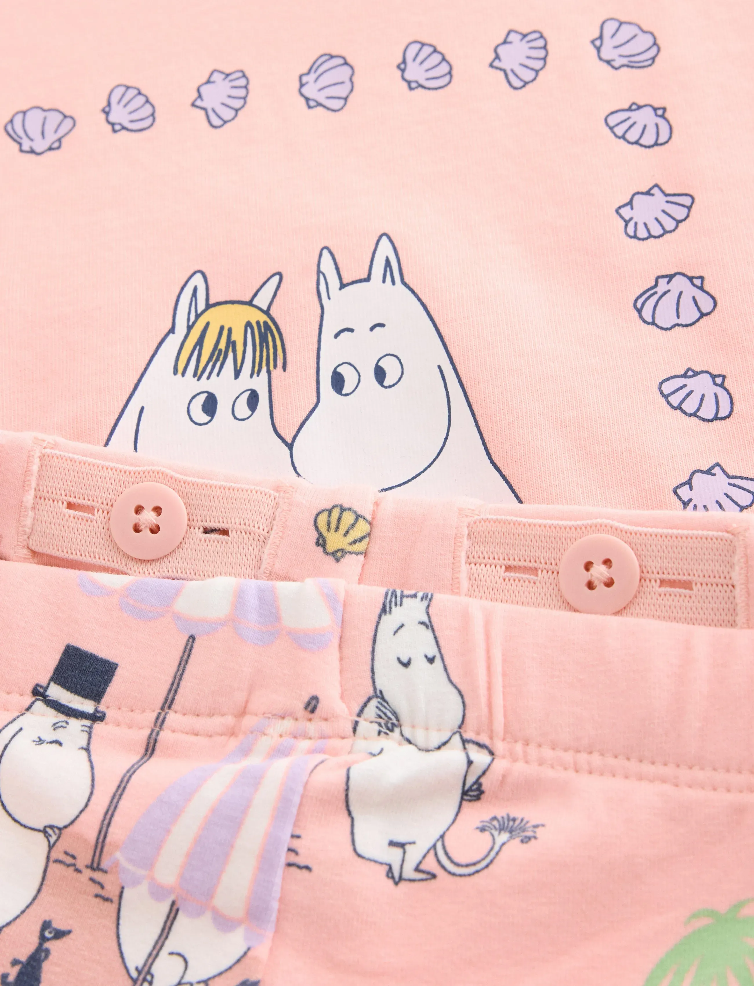 Lindex - Moomin set - sets mit kurzärmeligem t-shirt - light pink - 5
