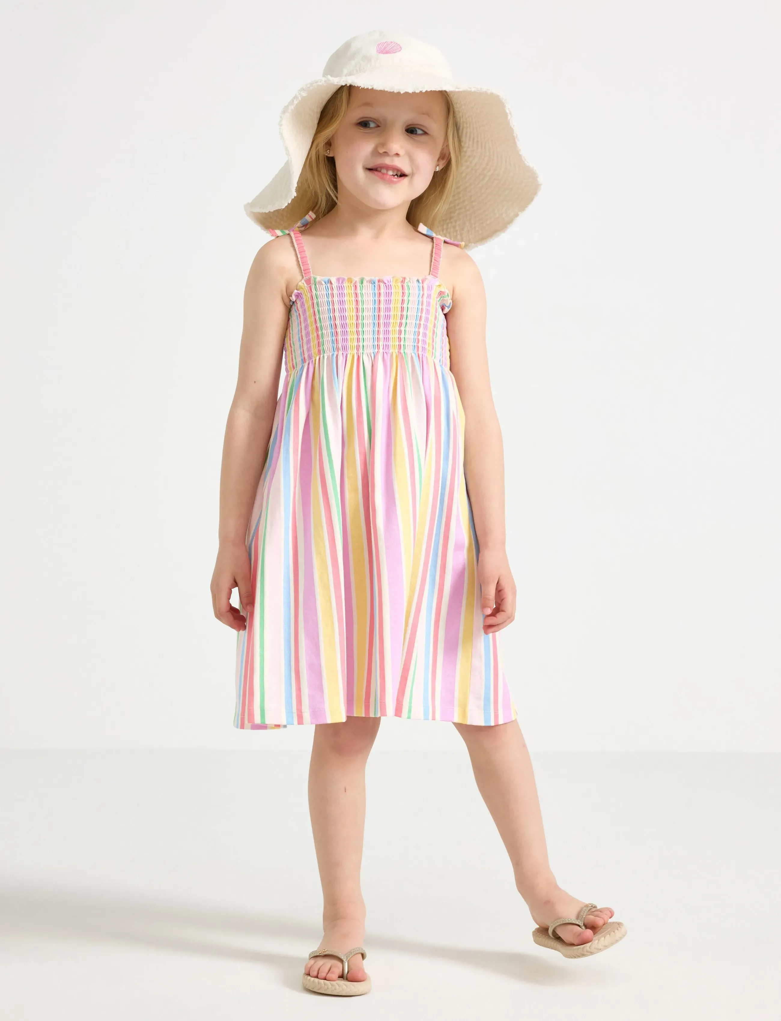 Lindex Smock Dress, Børn, Smock Kjole, Multi/mønstret, Str: 92