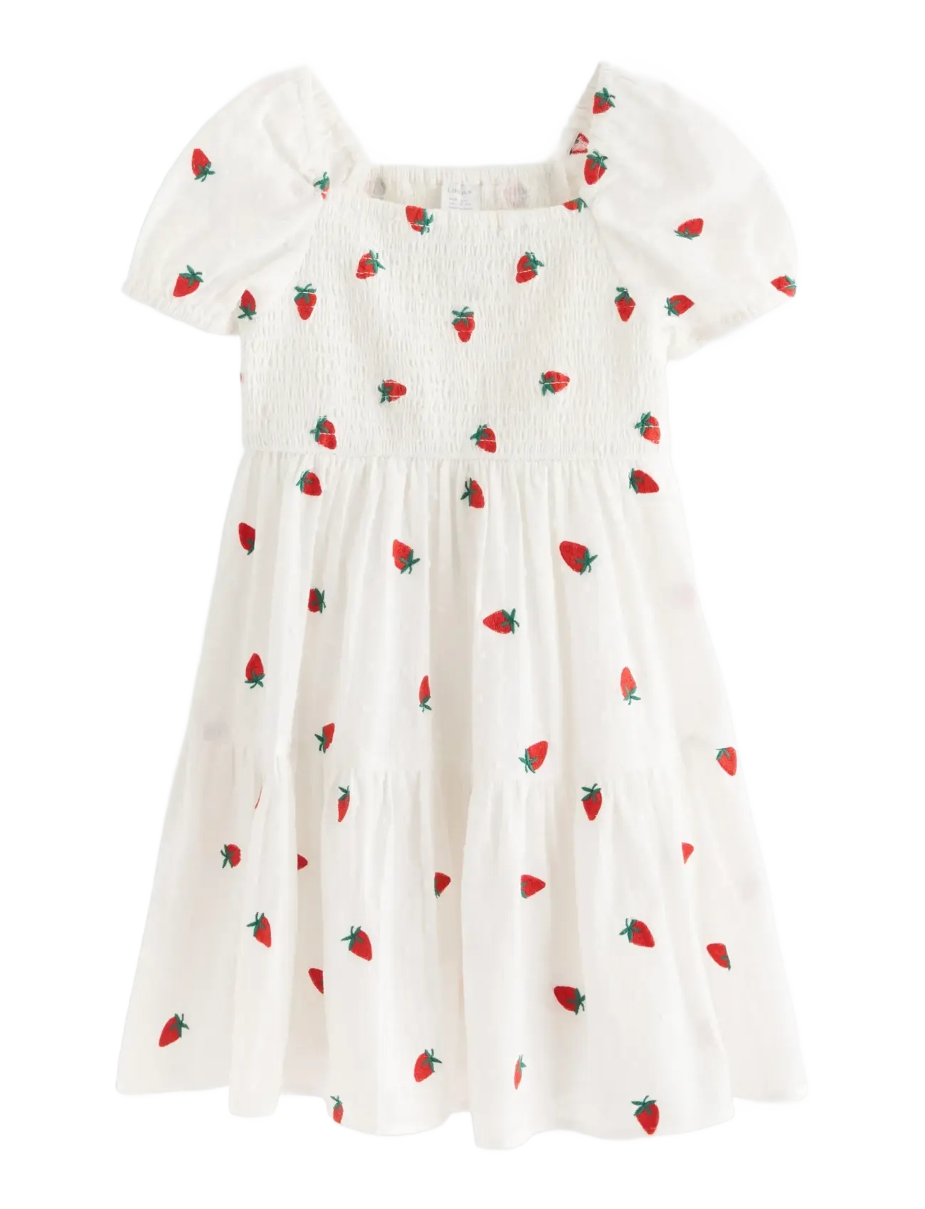 LINDEX Kleid With Strawberries Weiß - 122 - Kinder