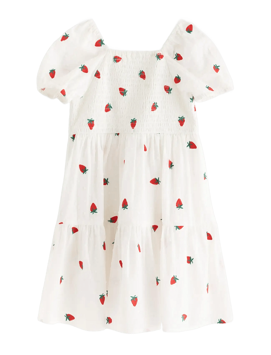 Lindex - Dress with strawberries - kortärmade vardagsklänningar - light dusty white - 2