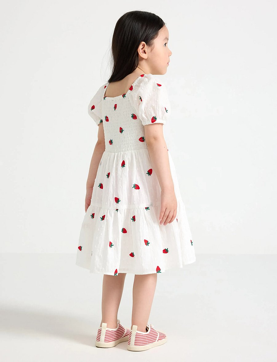 Lindex - Dress with strawberries - kortärmade vardagsklänningar - light dusty white - 3