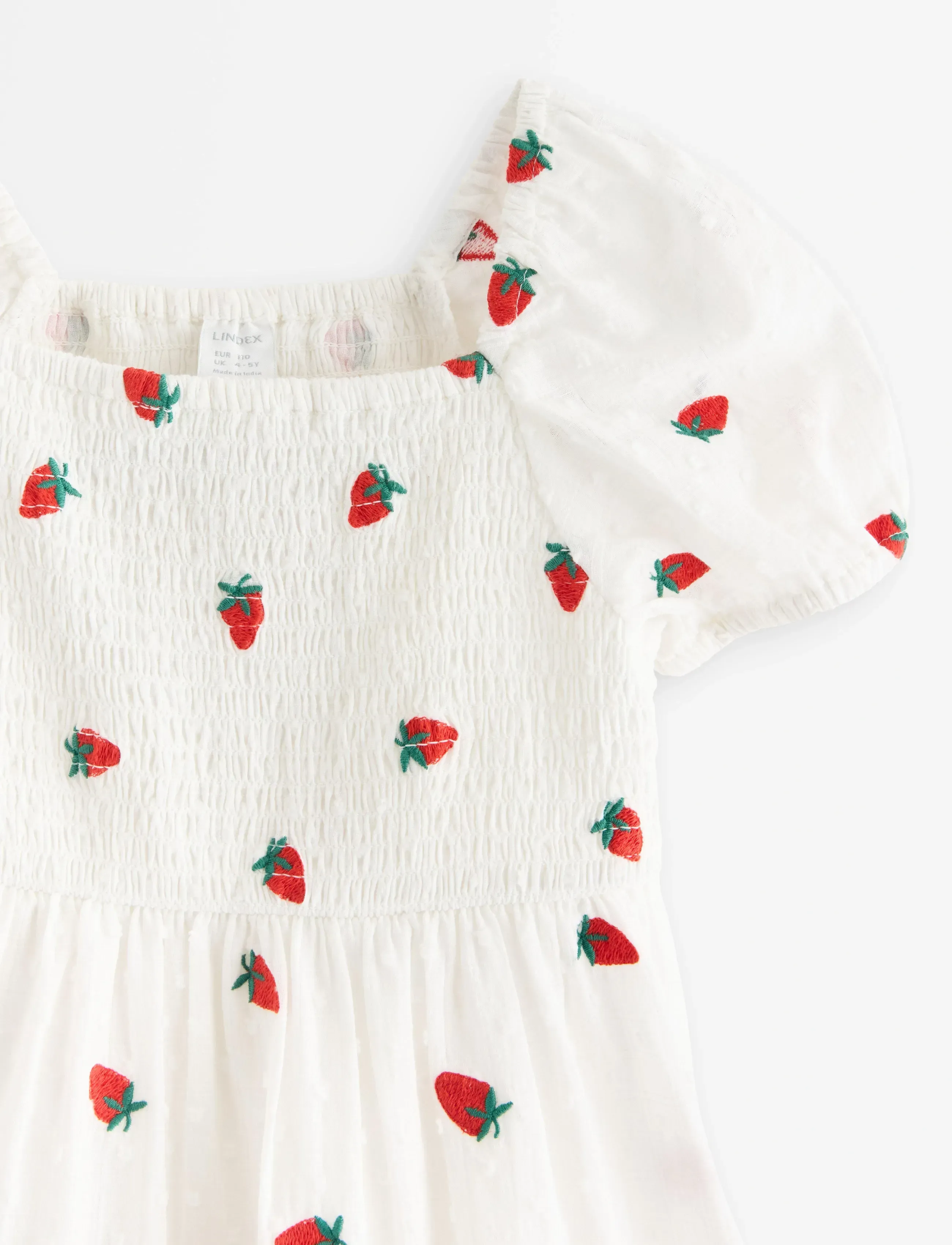 Lindex - Dress with strawberries - kortærmede hverdagskjoler - light dusty white - 5