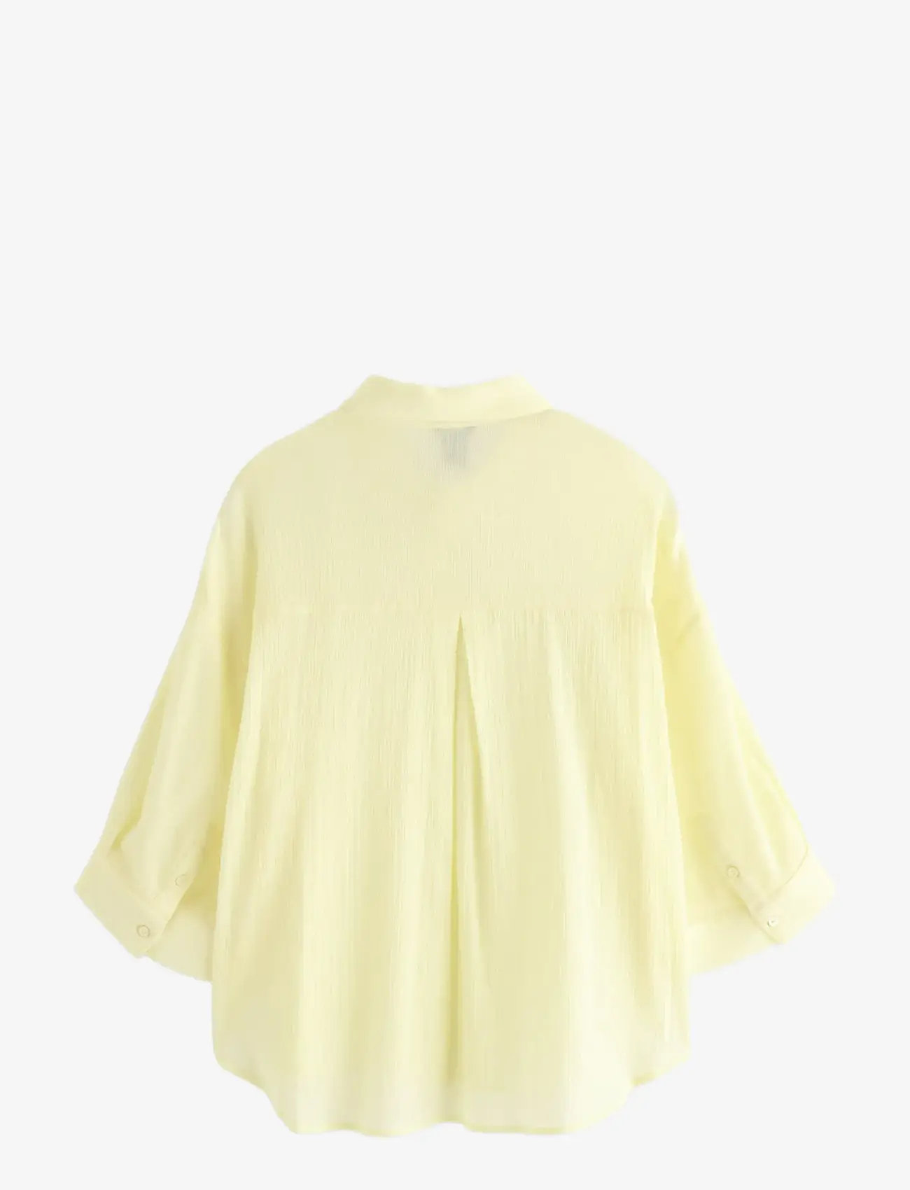 Lindex - Crinkled shirt - kortærmede skjorter - light yellow - 2