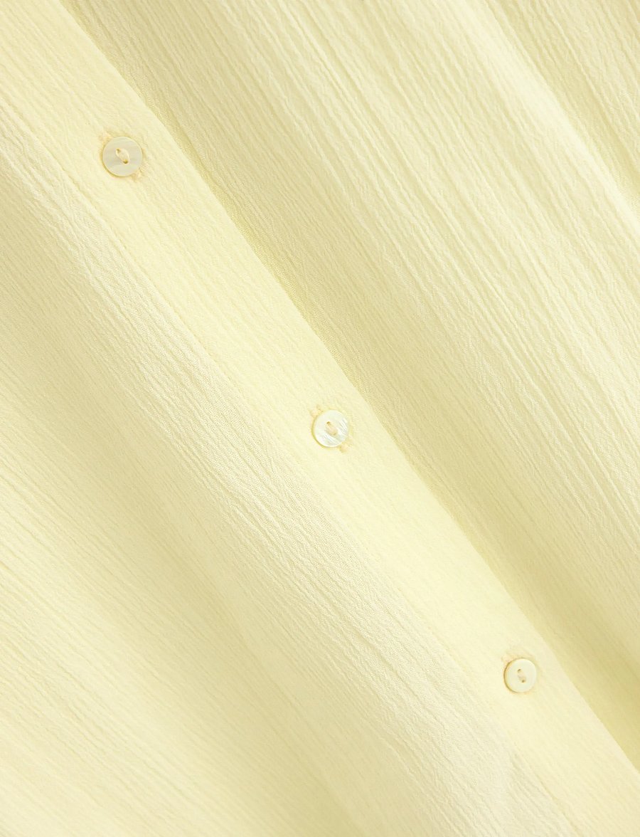 Lindex - Crinkled shirt - lühikeste varrukatega särgid - light yellow - 5