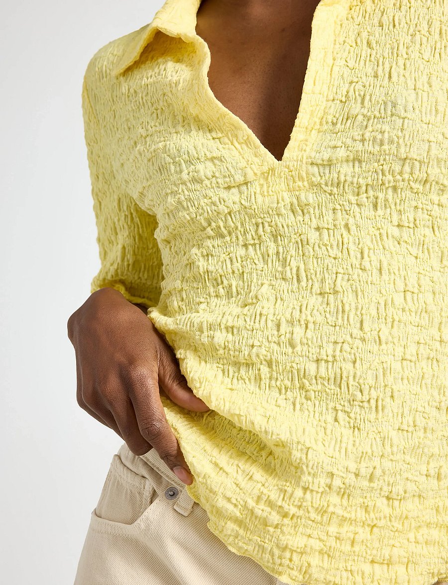 Lindex - Short-sleeved top - poloshirts - light yellow - 4