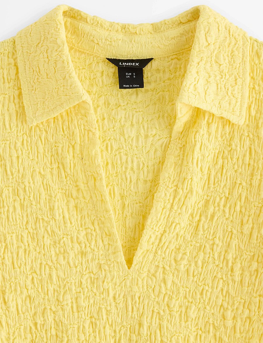 Lindex - Short-sleeved top - poloshirts - light yellow - 5