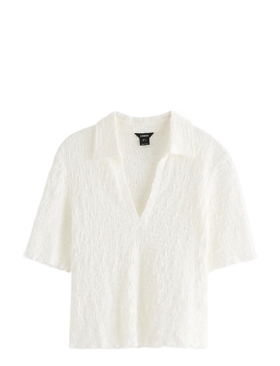 Lindex - Short-sleeved top - poloshirts - off white - 1
