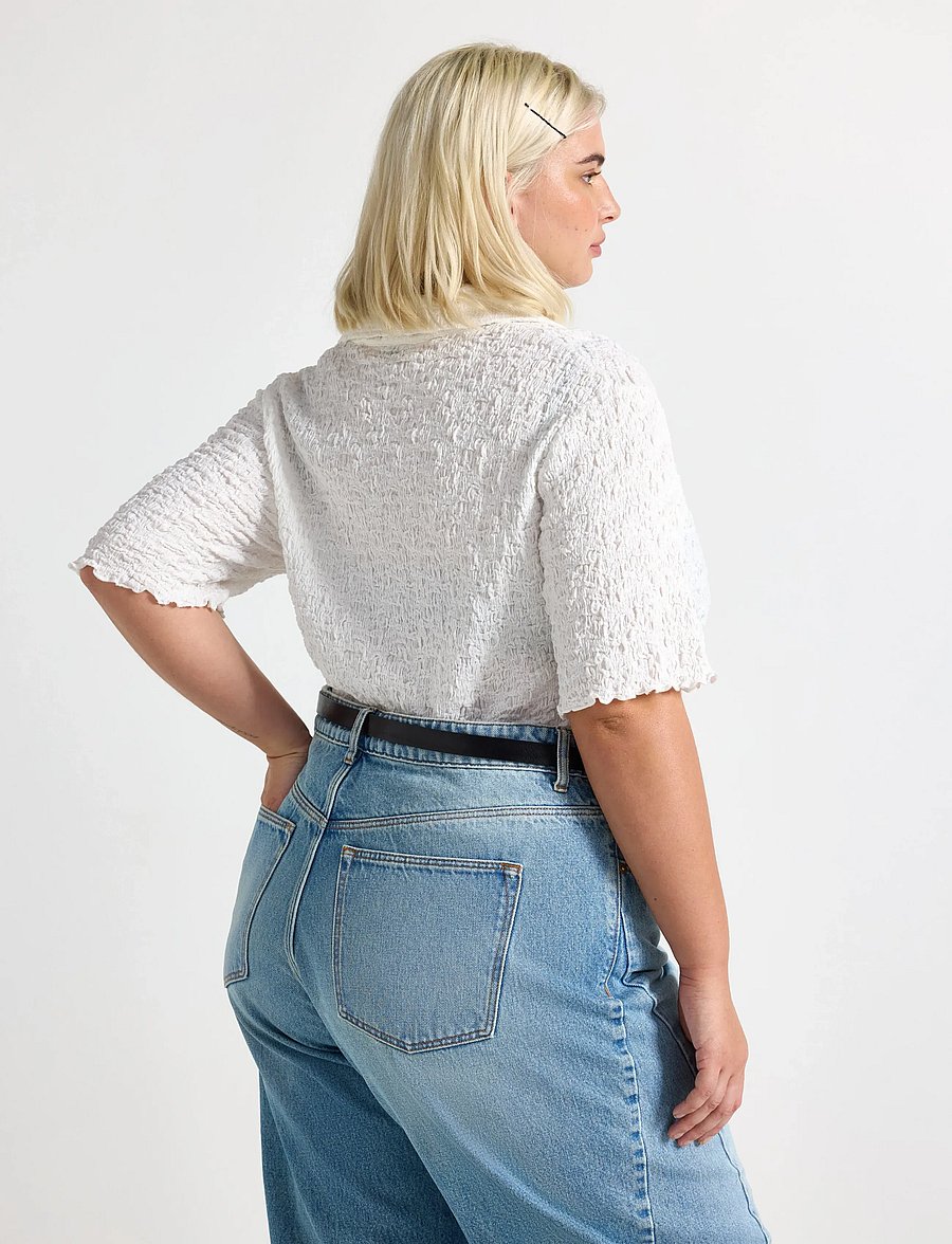 Lindex - Short-sleeved top - poloshirts - off white - 3