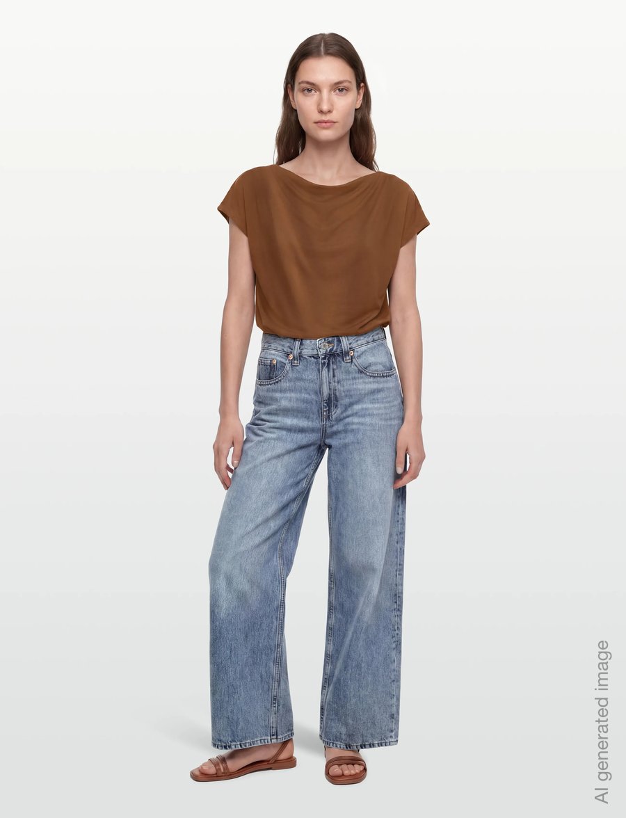 Lindex - Top Sofia - t-shirts - brown - 0
